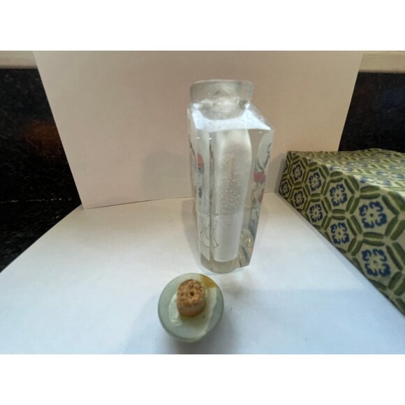 Vtg Double Sided Reverse Glass Painting Chinese Snuff Bottle Glass Signed - Picture 5 of 9